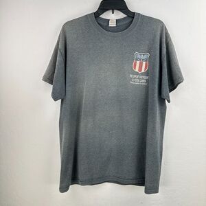 Gildan Tshirt Mens Large Gray Red US Postal‎ Worker Short Sleeve Tee